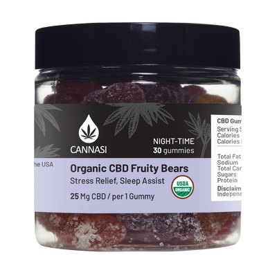 Organic CBD Fruity Bears - Stress Relief, Sleep Assist (CBD isolate)